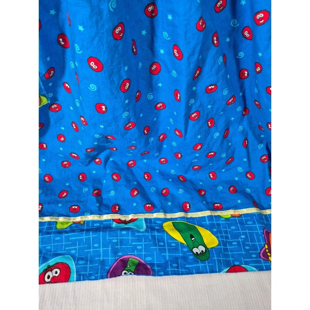 VeggieTales Bob the Tomato Larry the Cucumber Character Apron Blue Handmade
